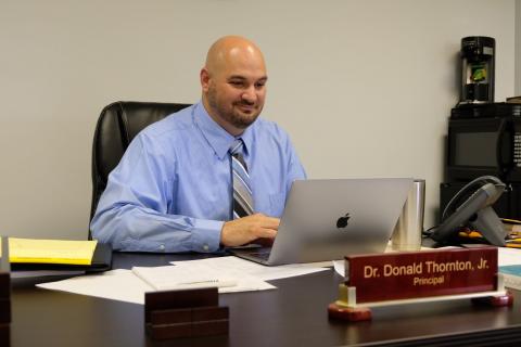 Dr. Donald Thornton is already hard at work as Westminster Christian Academy Upper School Principal.