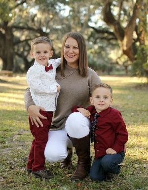 Jessica Griffin with her twin sons.