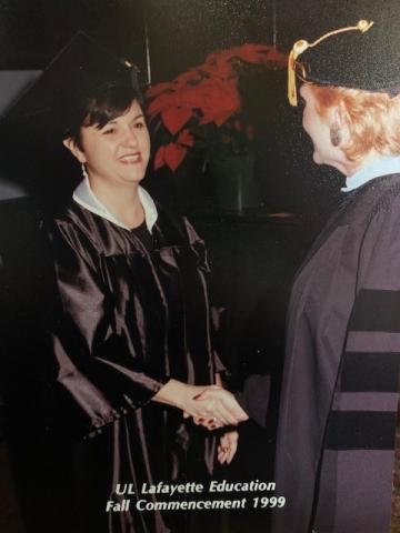 Jodie Suire completed her bachelor's in education at UL Lafayette in 1999 at 40 years old.