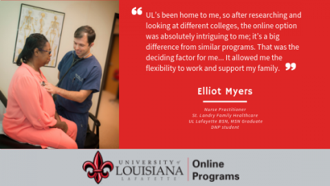 Elliot Myers, UL Lafayette MSN graduate, says UL has always been home.