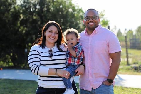 James Winborne III, MBA, pictured with his wife, Jessica, and their son.