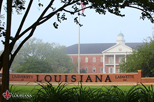 desktop wallpaper of Louisiana Welcome Wall in the fog